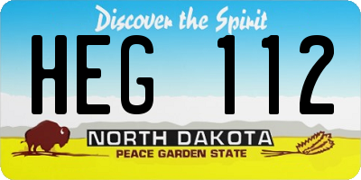 ND license plate HEG112