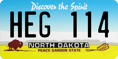 ND license plate HEG114