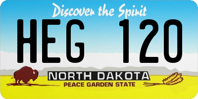 ND license plate HEG120