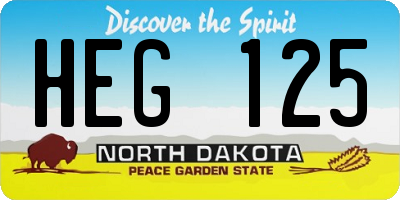 ND license plate HEG125