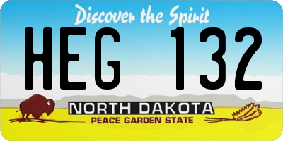 ND license plate HEG132