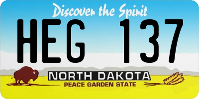 ND license plate HEG137
