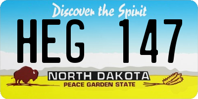ND license plate HEG147
