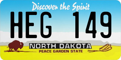 ND license plate HEG149