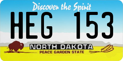 ND license plate HEG153