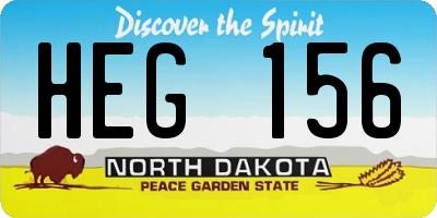ND license plate HEG156