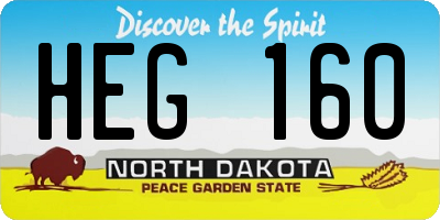 ND license plate HEG160