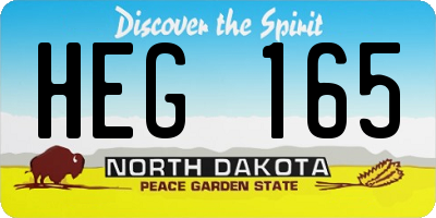 ND license plate HEG165