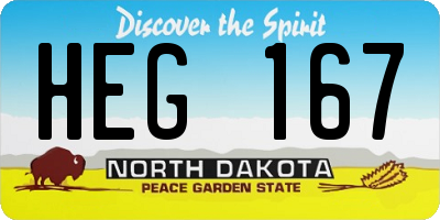 ND license plate HEG167