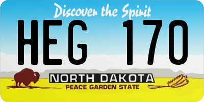 ND license plate HEG170