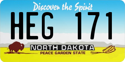 ND license plate HEG171
