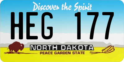 ND license plate HEG177