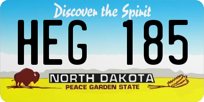 ND license plate HEG185