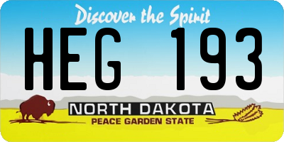 ND license plate HEG193