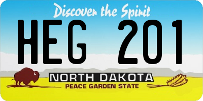 ND license plate HEG201