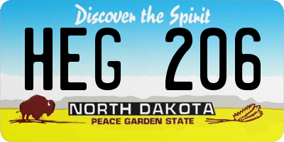 ND license plate HEG206