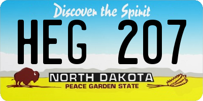 ND license plate HEG207