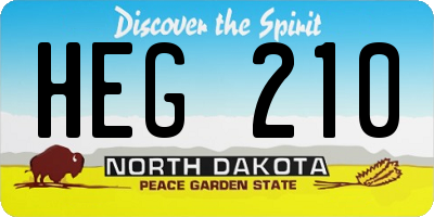 ND license plate HEG210
