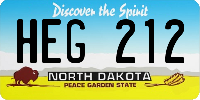 ND license plate HEG212