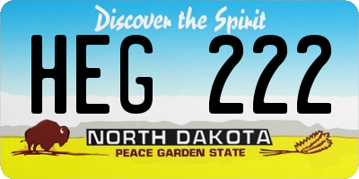 ND license plate HEG222