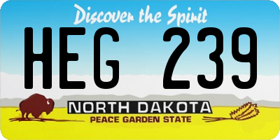 ND license plate HEG239