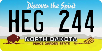 ND license plate HEG244