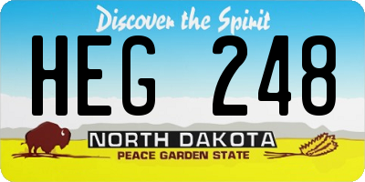 ND license plate HEG248