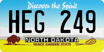 ND license plate HEG249