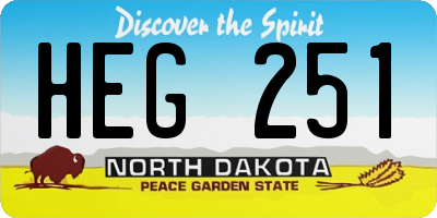 ND license plate HEG251