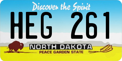 ND license plate HEG261