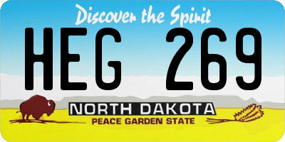 ND license plate HEG269