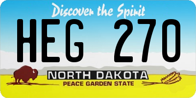 ND license plate HEG270