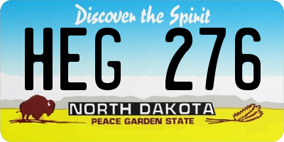 ND license plate HEG276