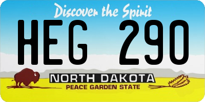 ND license plate HEG290