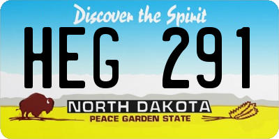 ND license plate HEG291