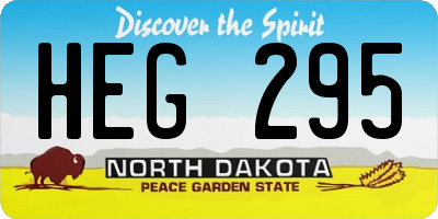 ND license plate HEG295