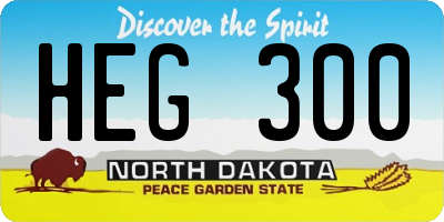 ND license plate HEG300