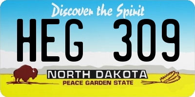ND license plate HEG309