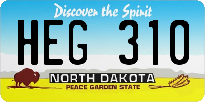 ND license plate HEG310