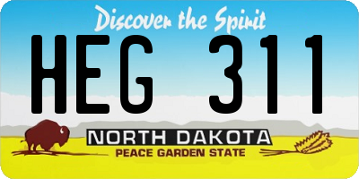 ND license plate HEG311