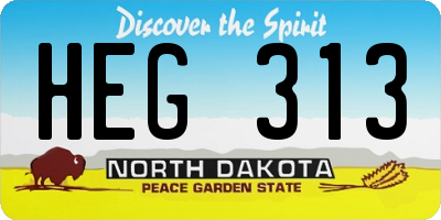ND license plate HEG313