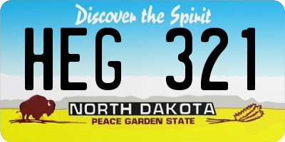 ND license plate HEG321