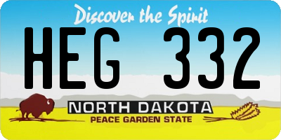 ND license plate HEG332