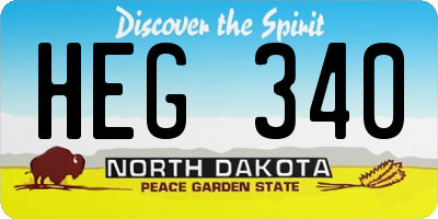 ND license plate HEG340