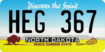 ND license plate HEG367