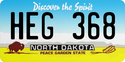 ND license plate HEG368