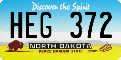 ND license plate HEG372