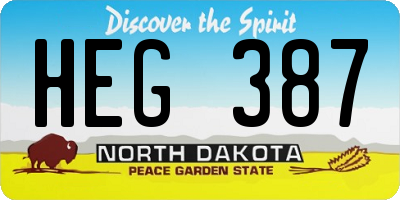 ND license plate HEG387