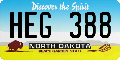 ND license plate HEG388