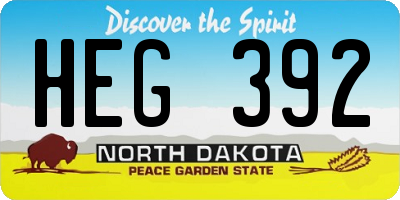 ND license plate HEG392